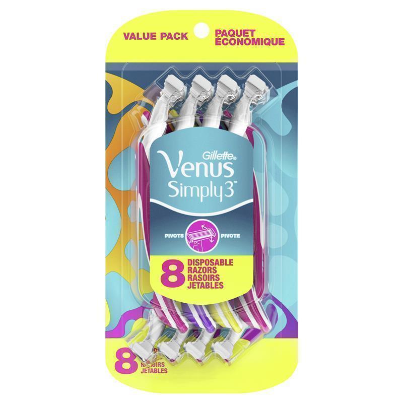 gillette-venus-simply3-womens-8-pack-disposable-razors-3-blade-moisture-strip