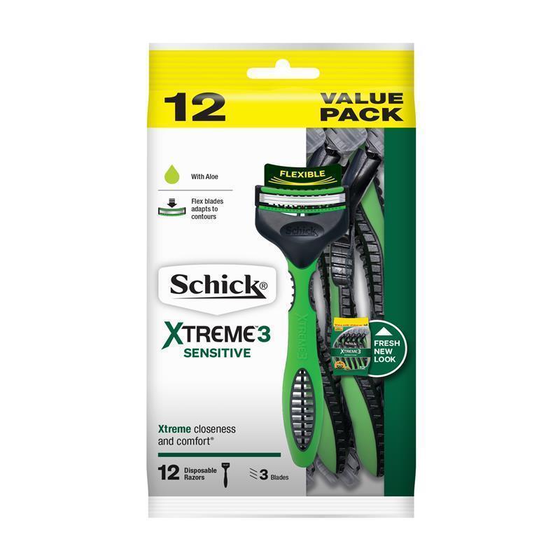 schick-xtreme-3-sensitive-mens-disposable-razors-with-aloe-vera-12-pack