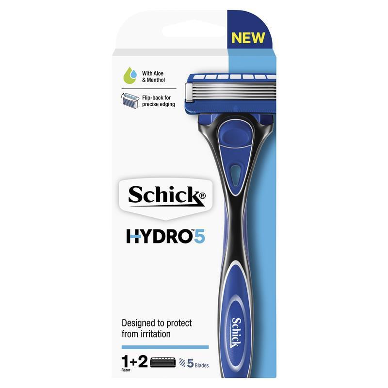 schick-hydro-5-razor-handle-with-2-refills-5-blade-flip-trimmer