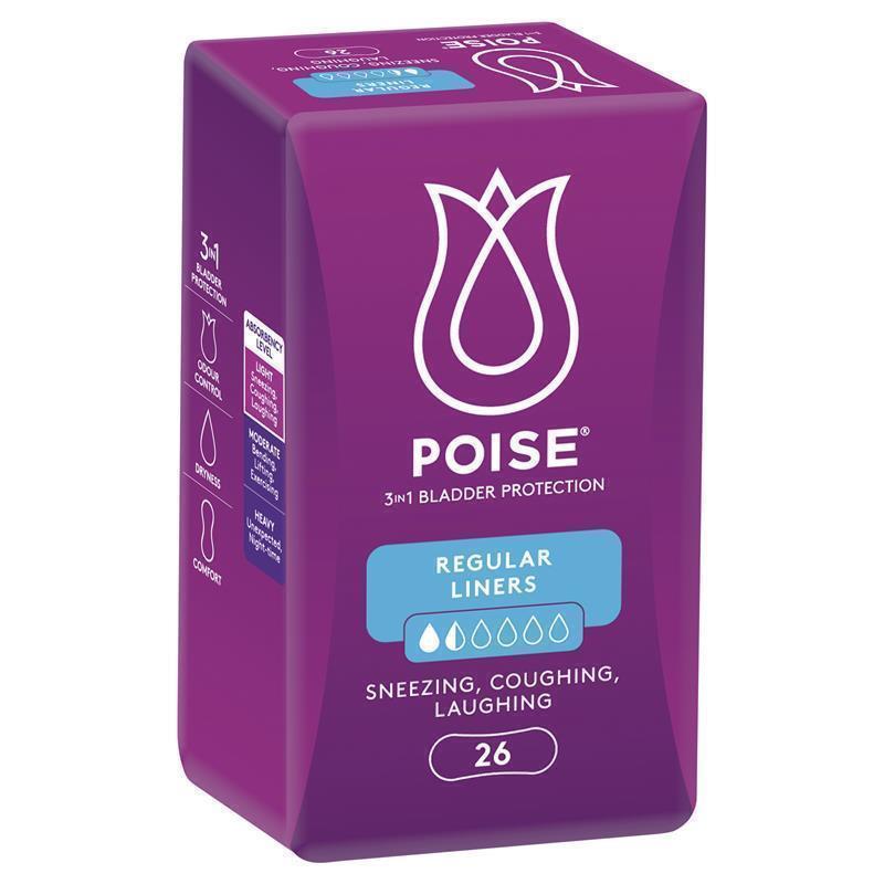 poise-26-pack-bladder-leak-liners-3-in-1-absorbency-dryness-odor-control