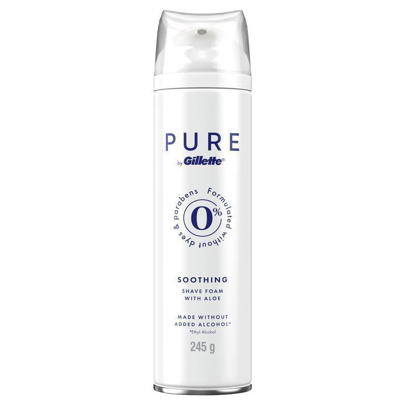 gillette-pure-shave-foam-245g-aloe-infused-paraben-dye-free-for-sensitive-skin