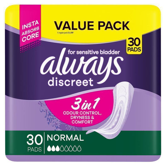 always-discreet-normal-adult-incontinence-pads-30-count-rapiddry
