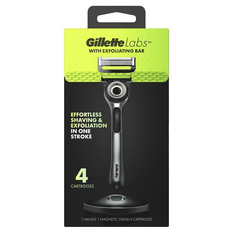 gillette-labs-exfoliating-mens-razor-with-magnetic-stand-4-blade-refills