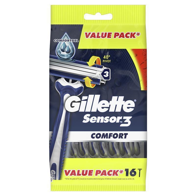 gillette-sensor3-disposable-razors-16-pack-comfortgel-3-blades