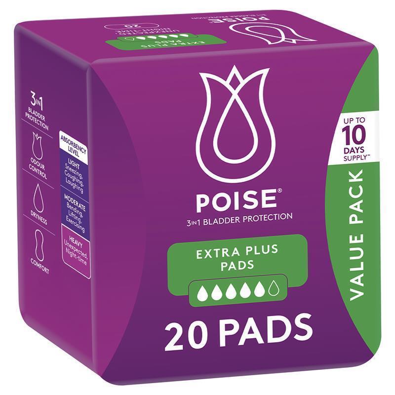 poise-extra-plus-bladder-leak-pads-20-pack-3-in-1-absorbency-odor-control