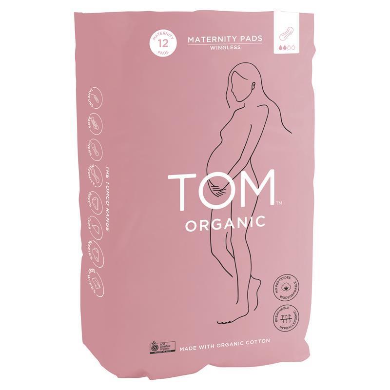 tom-organic-postnatal-pads-12-pack-wingless-cotton-fragrance-free