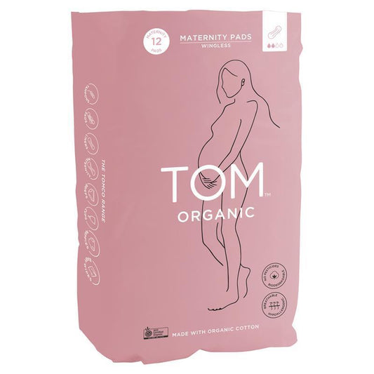 tom-organic-postnatal-pads-12-pack-wingless-cotton-fragrance-free