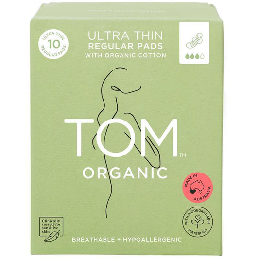tom-organic-ultra-thin-regular-pads-10-pack-100-organic-cotton
