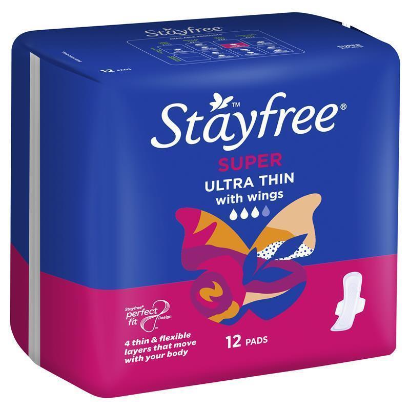stayfree-ultra-thin-super-absorbent-sanitary-pads-with-wings-12-pack
