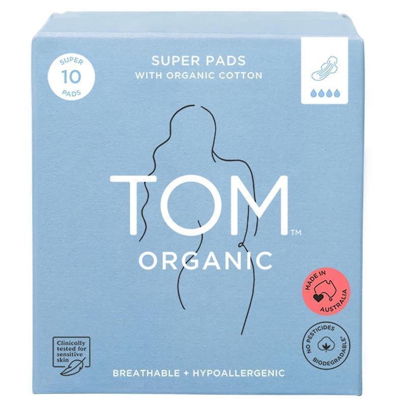 tom-organic-ultra-thin-cotton-pads-biodegradable-10-pack-for-heavy-flow