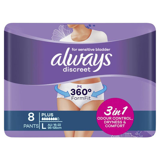 always-discreet-level-6-incontinence-underwear-large-8-pack