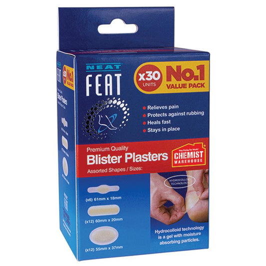 neat-feat-hydrocolloid-blister-plasters-30-pack-assorted-sizes