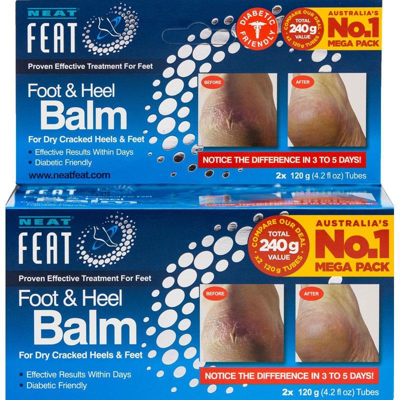 neat-feat-foot-heel-balm-2x120g-tubes-hydrating-moisturizer